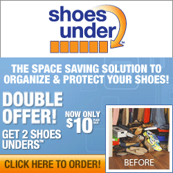 As Seen At TV Presents: Shoes Under - only $10 + S&H - The Space Saving Solution to Organize and Protect Your Shoes! Double Offer. Available here on http://www.AsSeenAtTV.com!