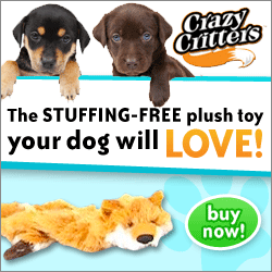 As Seen At TV Presents: Crazy Critters - $10 + S&H + FREE BONUS Crazy Critters - Stuffing Free, Plush Dog Toy! . Available here on http://www.AsSeenAtTV.com!