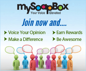Sign up with MySoapBox – Voice your Opinion & Earn Rewards
