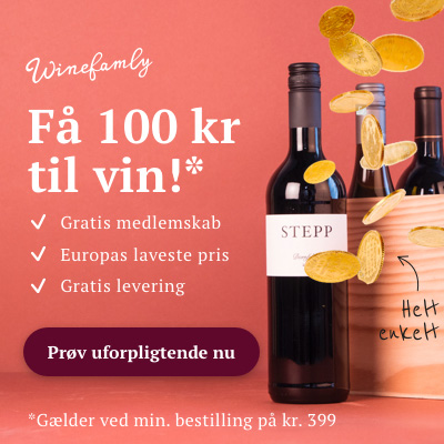 Meld dig gratis ind idag og få 100 kr. til at shoppe vin for