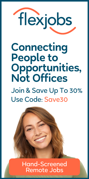 Flexjobs banner - save up to 30% off