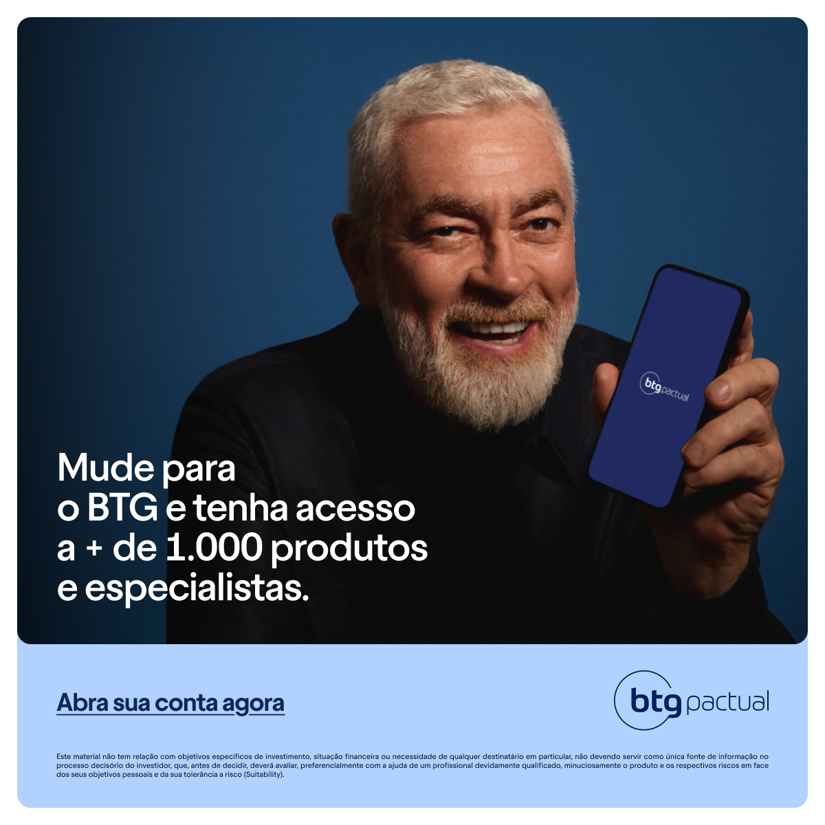 Publicidade da Conta Digital BTG Pactual para Android
