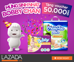 Tặng voucher giảm giá 50% tã bỉm cho bé