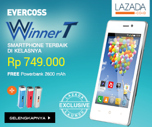 Promo Evercoss Winner T Lazada GRATIS Powerbank - selalutekno