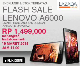  dalam waktu dua detik melalui Flash Sale keenam di toko online Flipkart Perdana di Indonesia, Flash Sale Lenovo A6000