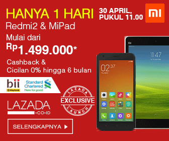  Lazada juga akan membagika tablet terbaru dari Xiaomi adalah Open Sale REDMI 2 Berhadiah Mi Pad Gratis
