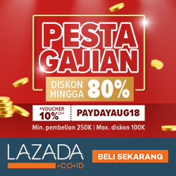 Pesta promo Gajian Lazada Diskon hingga 80% + 10%