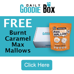 Daily Goodie Box Banner Image shows Toasted caramel marshmallows Text reads: Daily Goodie Box Free Caramel Max Mallows Click Here