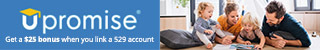 USA Freebie Banner Upromise text reads: Get a $25 Bonus when you connect your 529 to Upromise Banner opens in a new tab