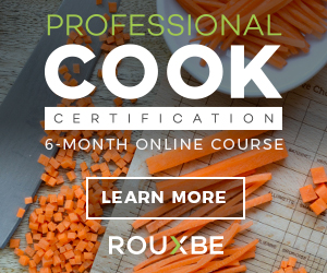 Professional cook certification 6 month online course. 